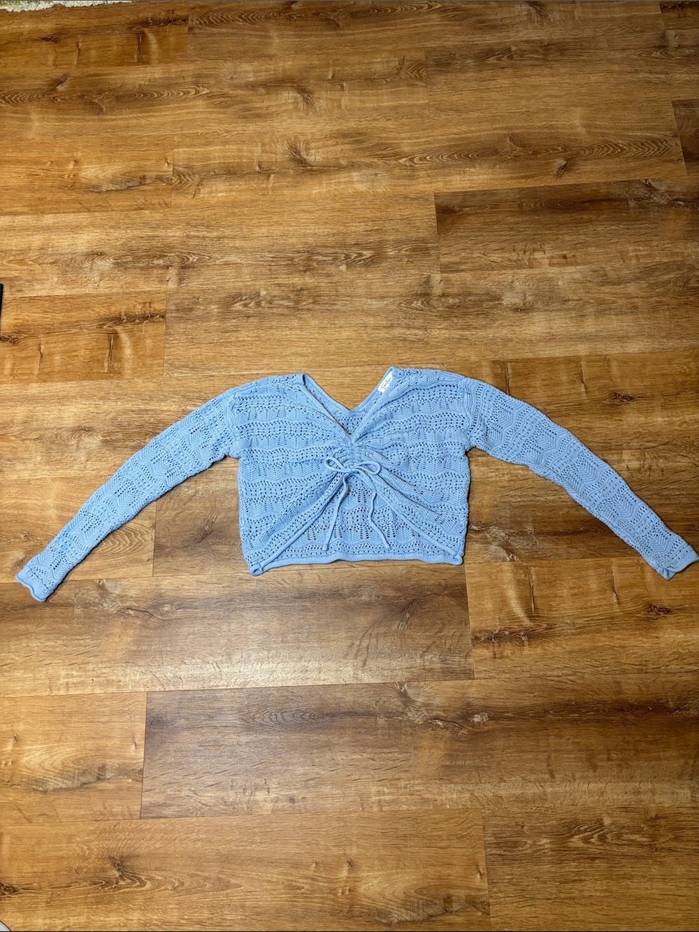 Periwinkle blue Knit Tie-Front Women's Top